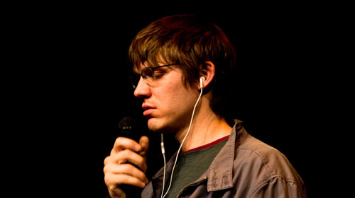 Mark Baumer performs The Human Milkshake with an ambient sound score by Patrick Rashleigh